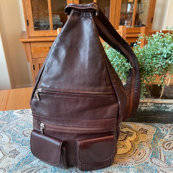 Paul & Taylor Handbags - Paul & Taylor genuine Leather backpack sling bag messenger conversion unisex